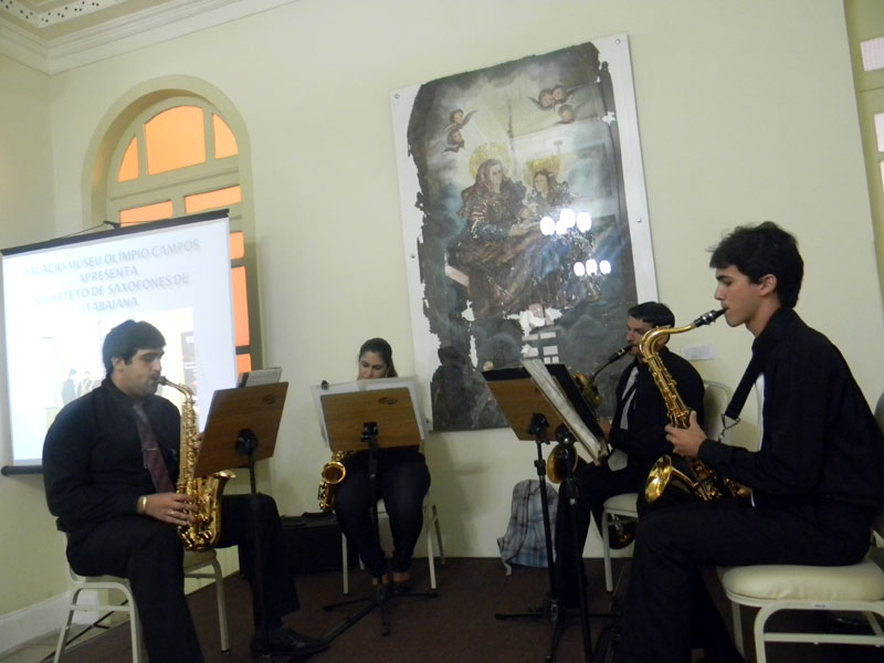 Quarteto de Saxofone de Itabaiana se apresenta no Palácio Museu Olímpio Campos